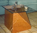 marble table with glass top